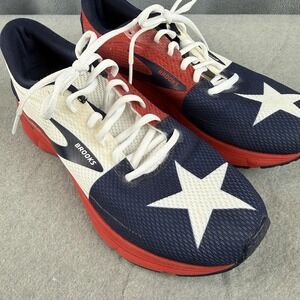 Brooks Trace 2 Shoes Mens Size 9 Red White Blue Star Flag Running USA Sneakers